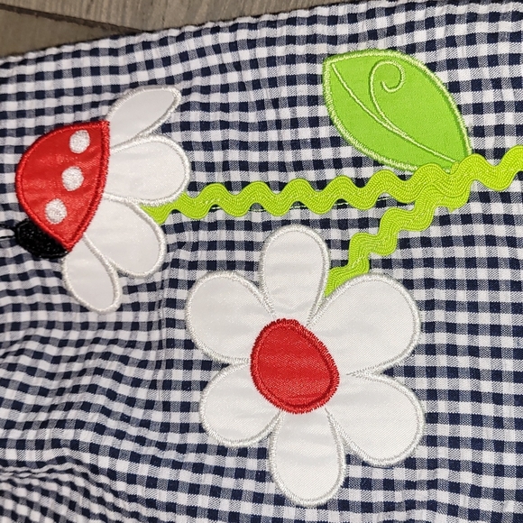 NWT Emily Rose Checkered Dress With Embroidered Flower and Lady Bugs Size 6 - Picture 6 of 8